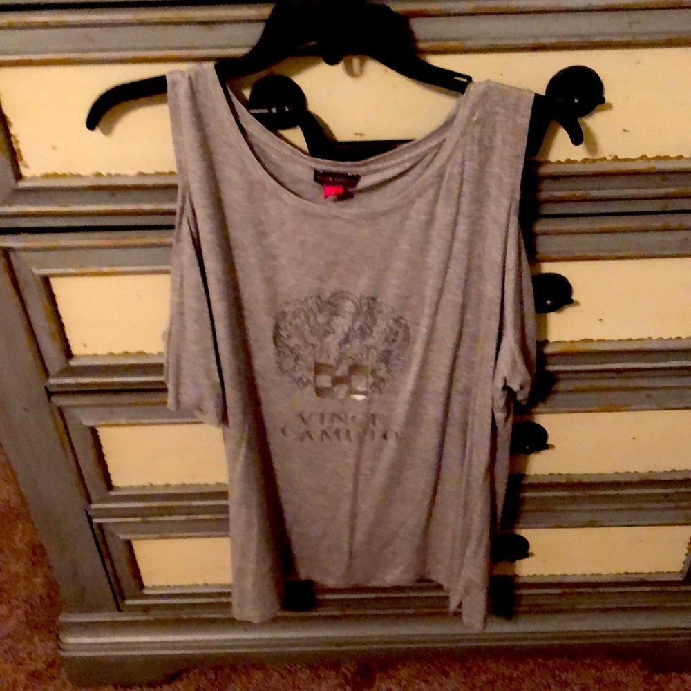 Cute gray open shoulder shirt